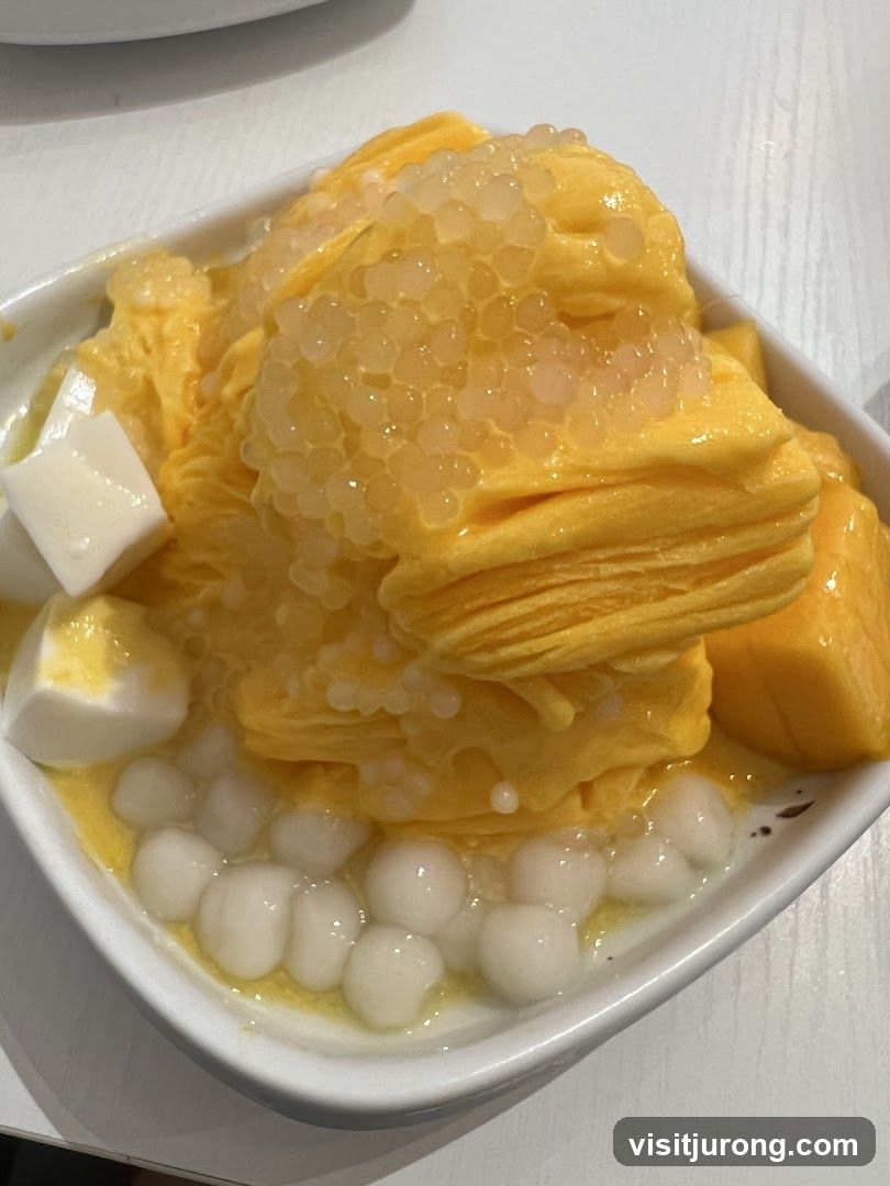 Mango shaved ice with toppings