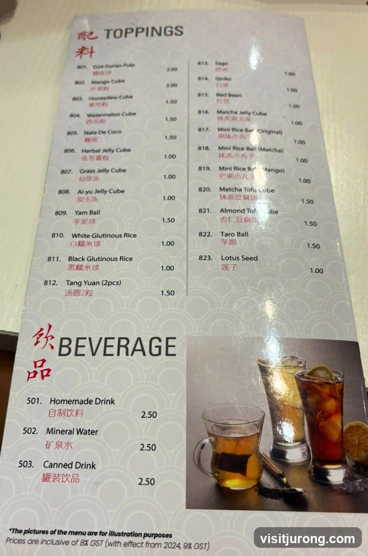 Toppings and Beverages