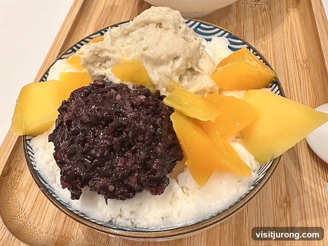 Shaved Ice Dessert with Mango and Red Bean