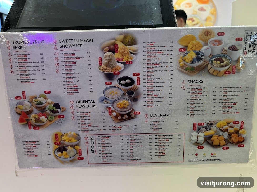 Sweet-in-Heart Snowy Ice Menu
