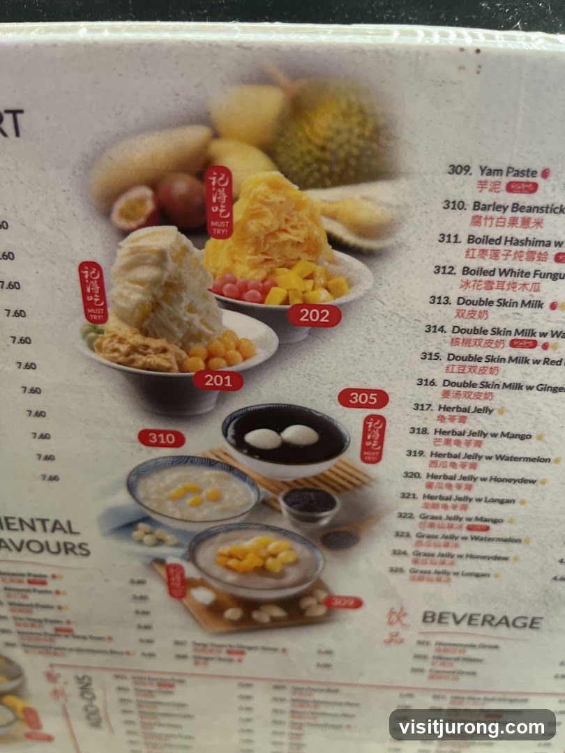 Desserts and Beverages Menu