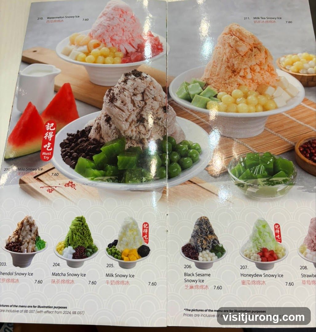 Snowy Ice Menu