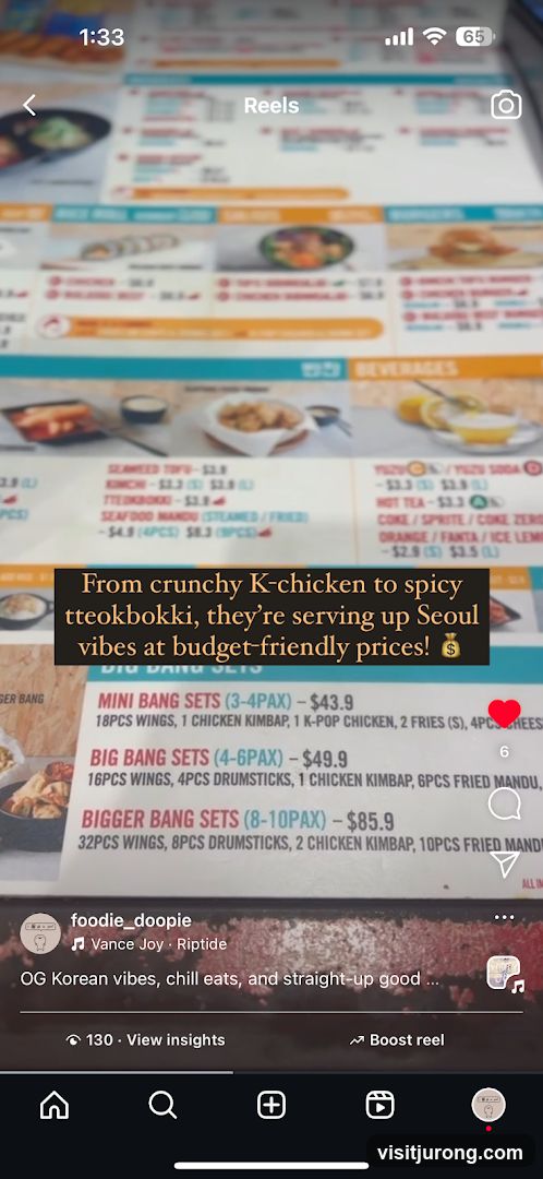 Korean Food Menu