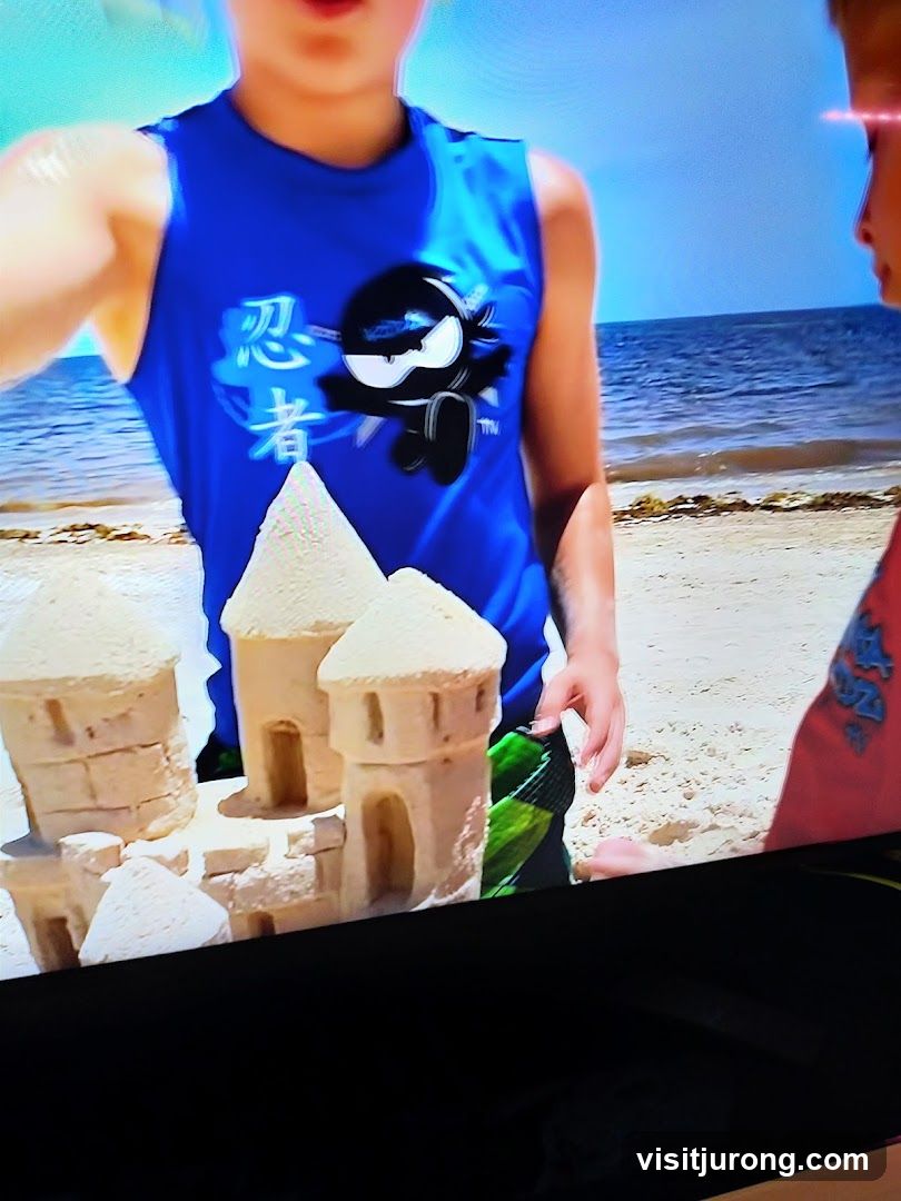 Children building sandcastles on the beach