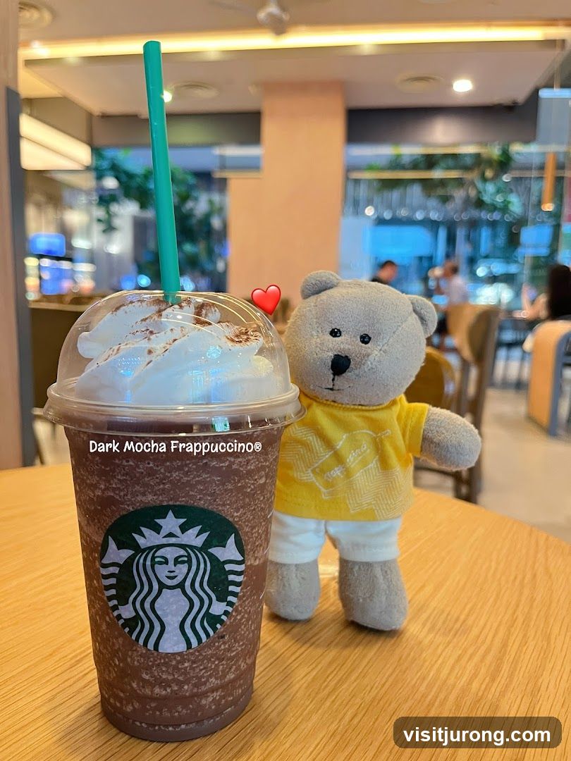 Starbucks Dark Mocha Frappuccino with a Teddy Bear