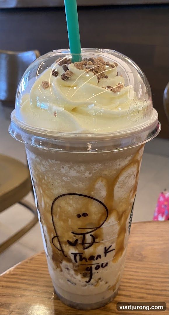 Frappuccino with Whipped Cream and Caramel Drizzle