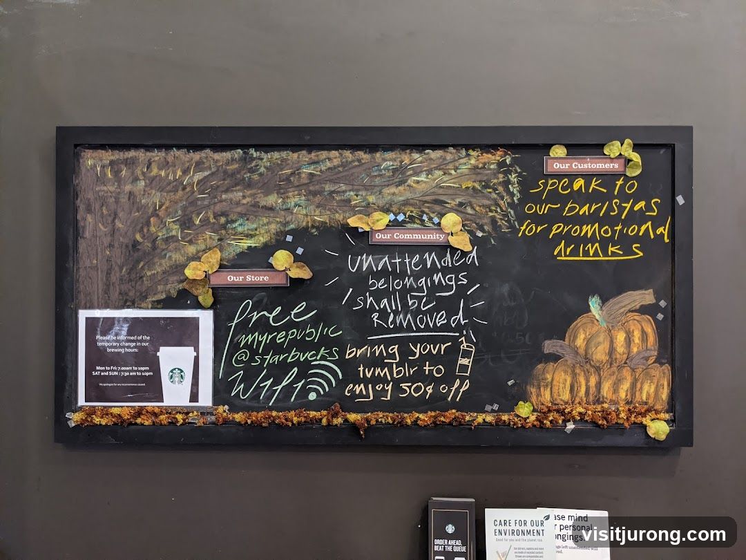 Chalkboard with Fall Decorations and Announcements
