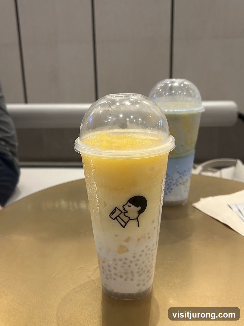 Two drinks with tapioca pearls