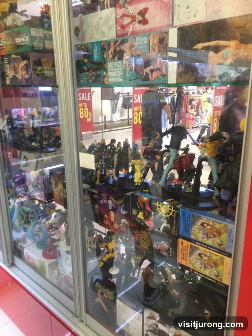 Display of Anime Figures and Merchandise