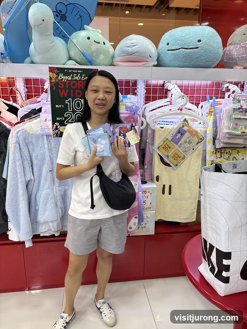 Woman Holding Small Pouches in a Store