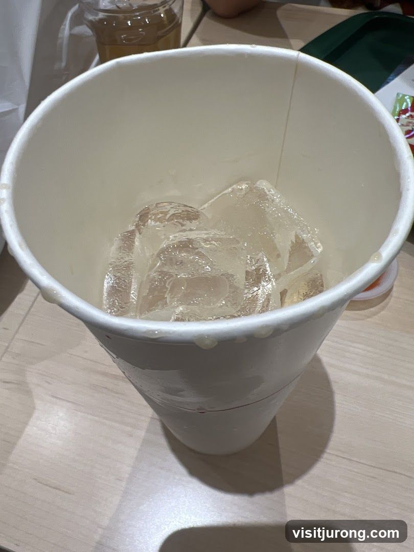 Ice in a cup