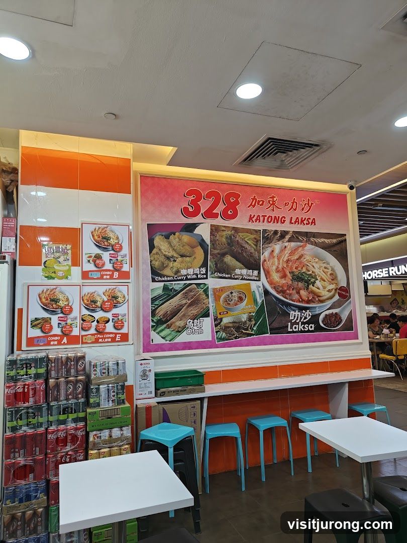 328 Katong Laksa Menu and Seating Area