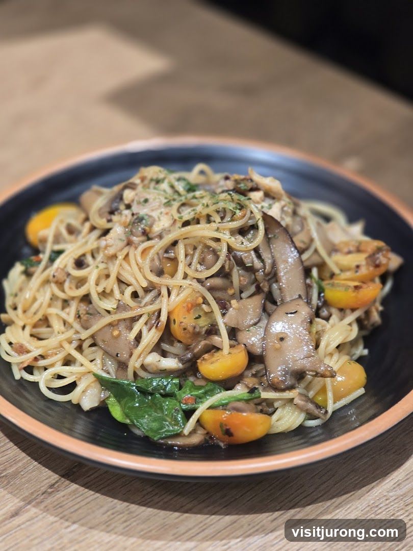 Mushroom and Cherry Tomato Spaghetti