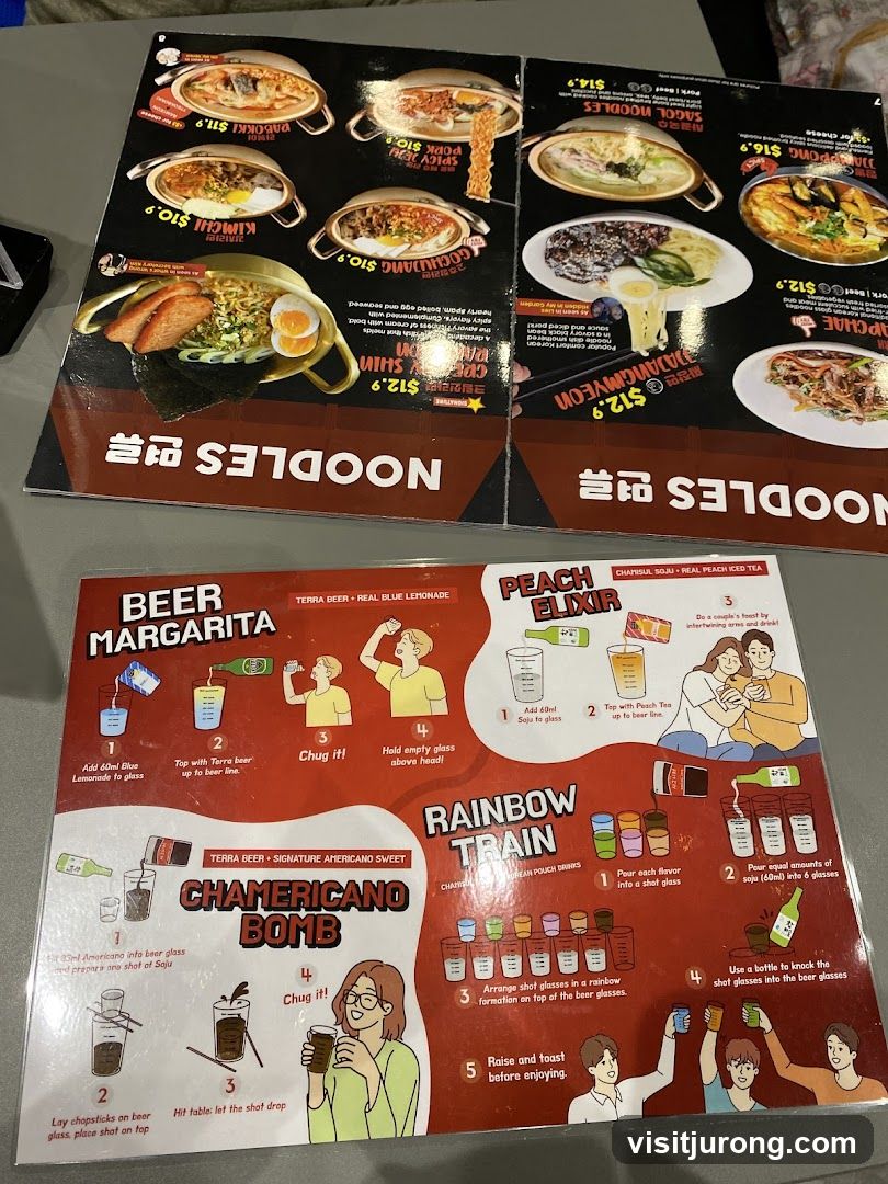 Noodles and Drinks Menu