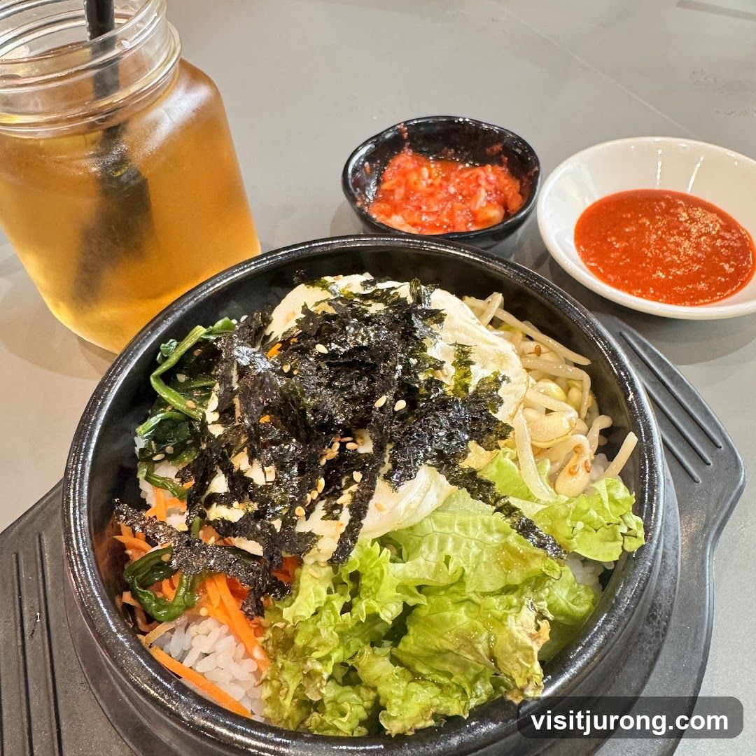 Bibimbap with Side Dishes and Tea