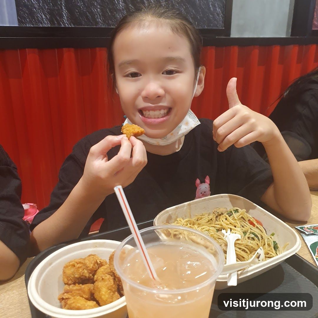 Girl enjoying a meal