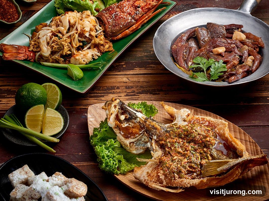Assortment of Seafood and Meat Dishes