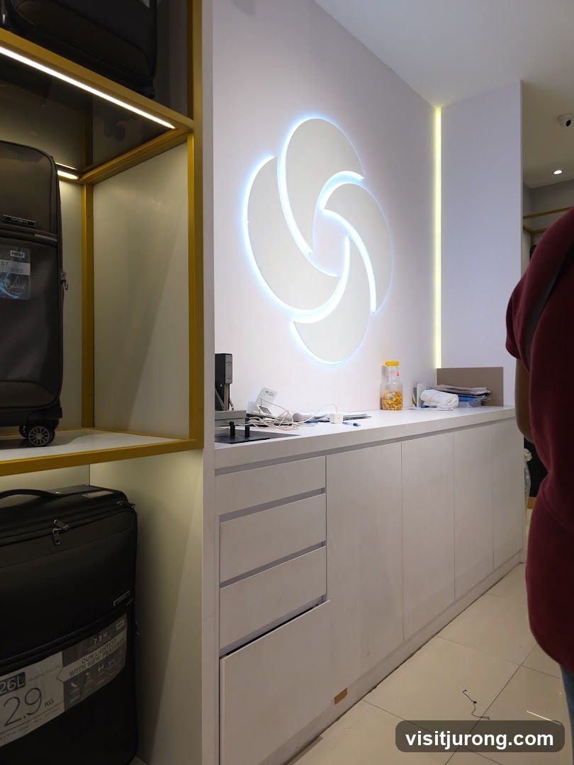 Store Interior with Luggage and Logo