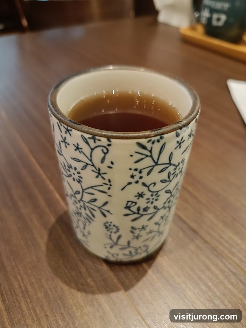 Tea in a patterned cup