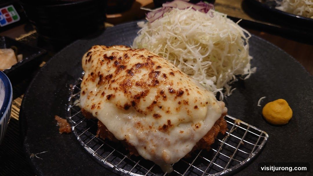 Cheese-Topped Pork Cutlet with Shredded Cabbage