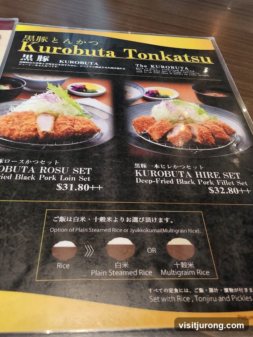 Kurobuta Tonkatsu Menu