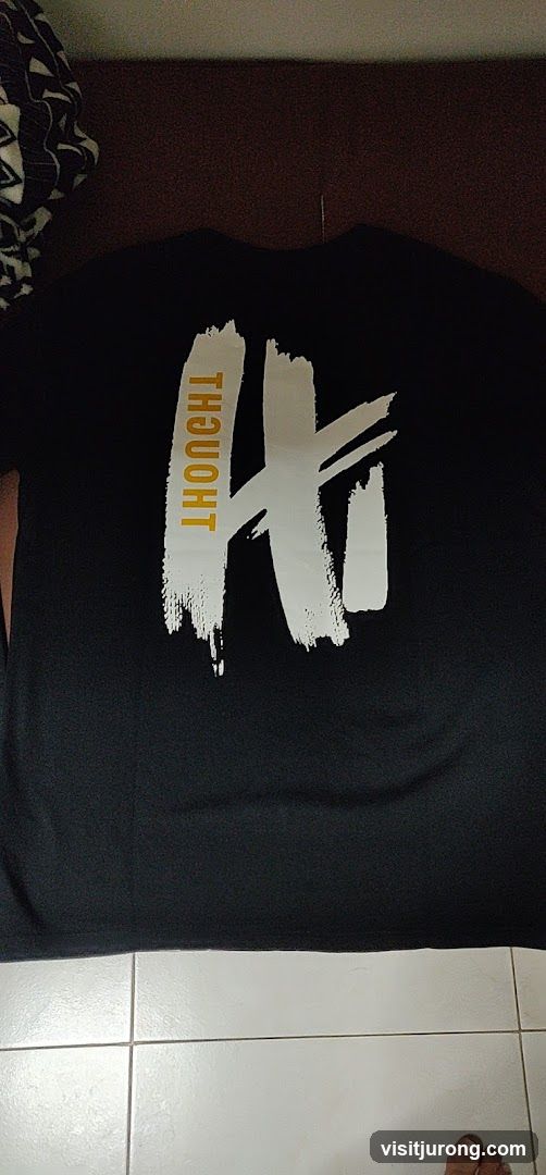Black T-shirt with graphic print