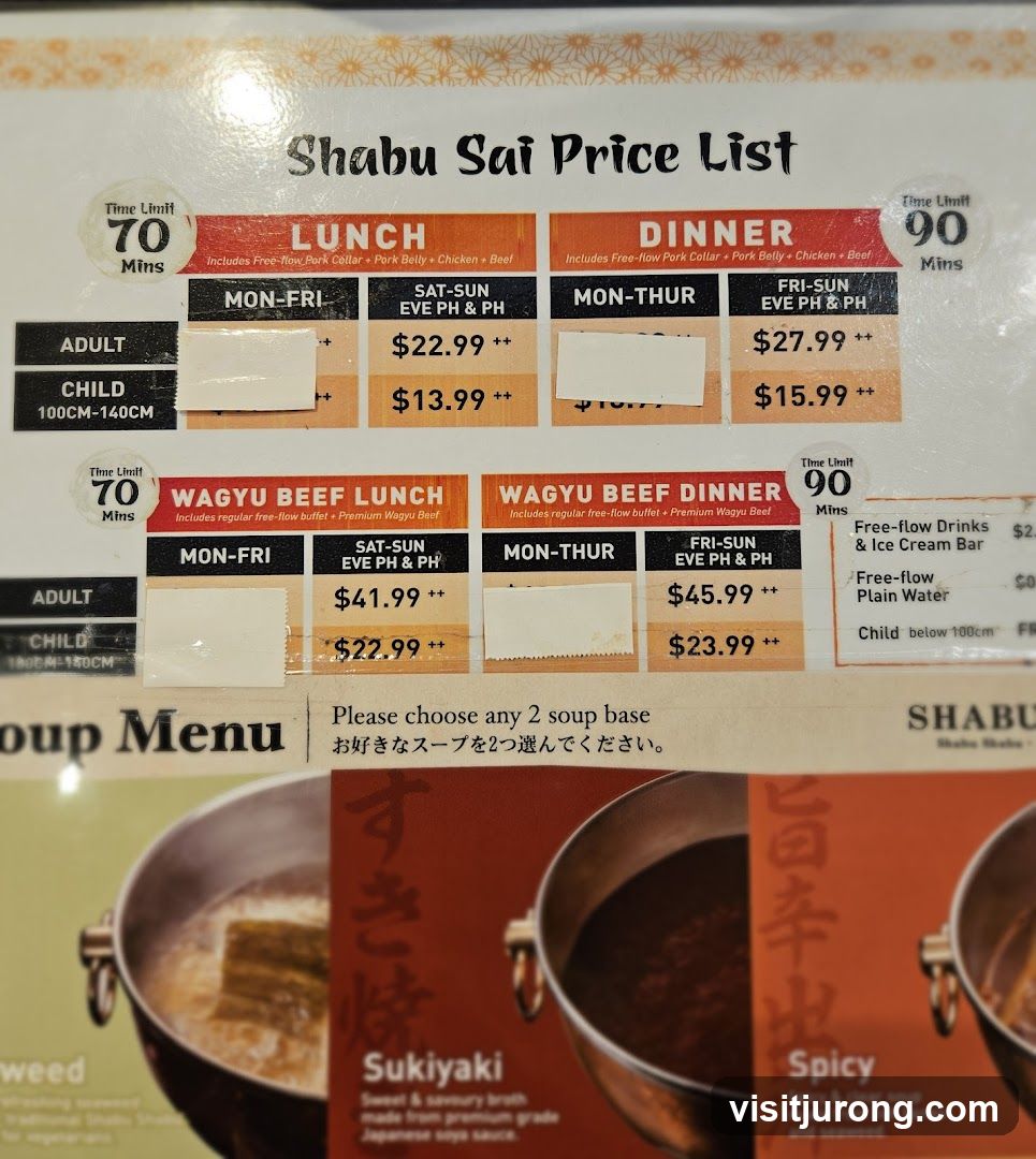 Shabu Sai Price List