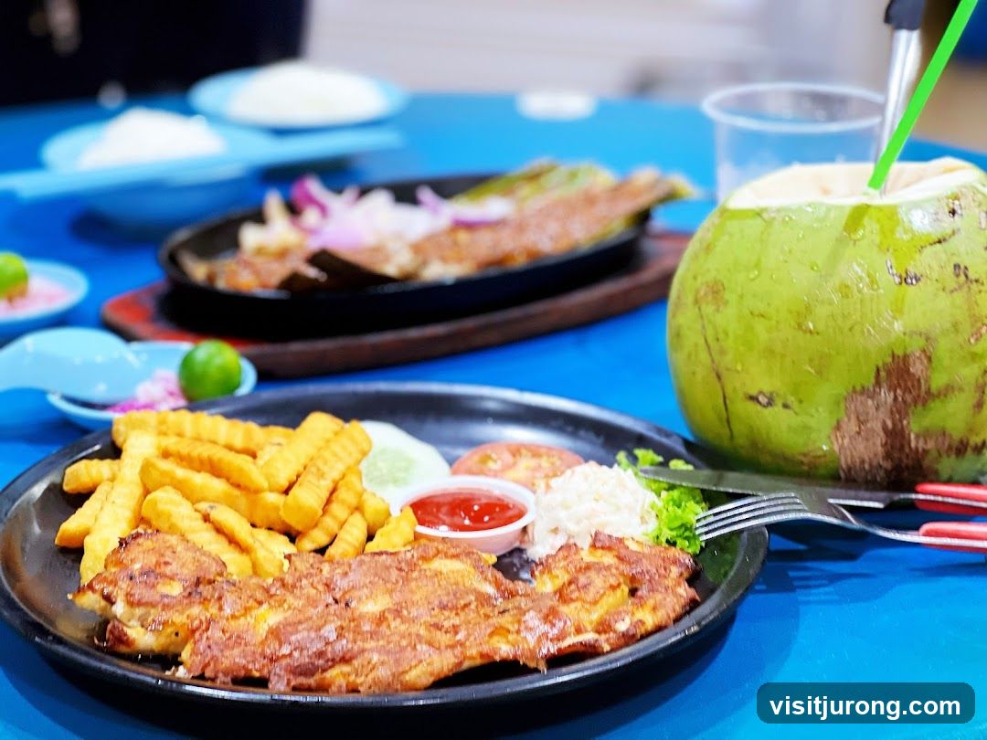 Chicken and Fries with Coconut Drink