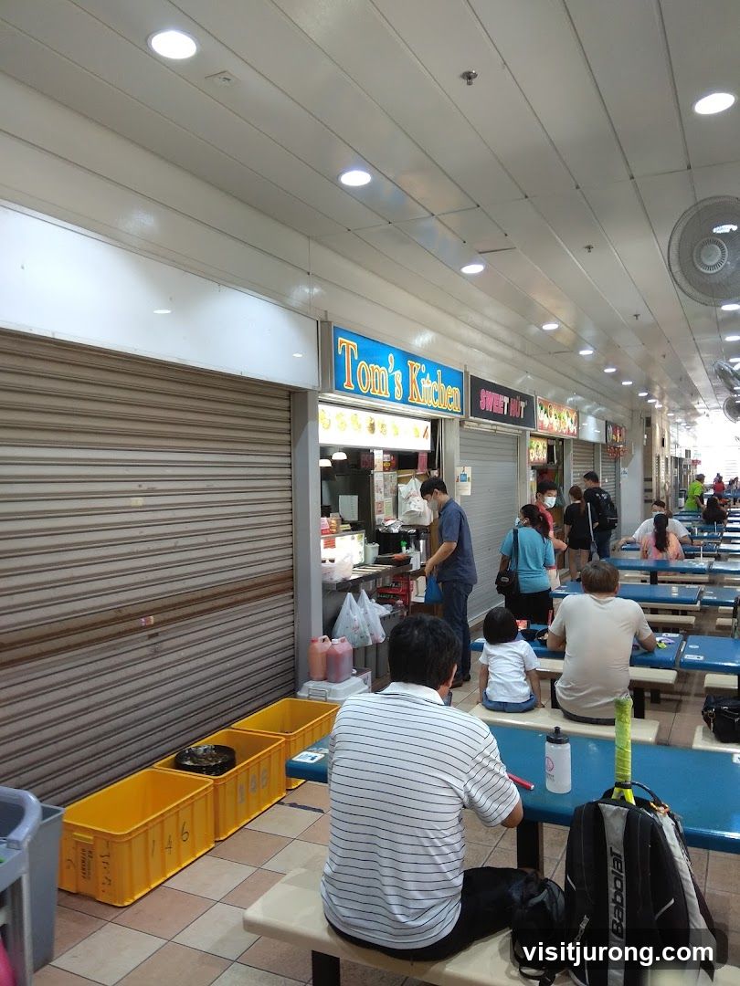 Food court with stalls and seating