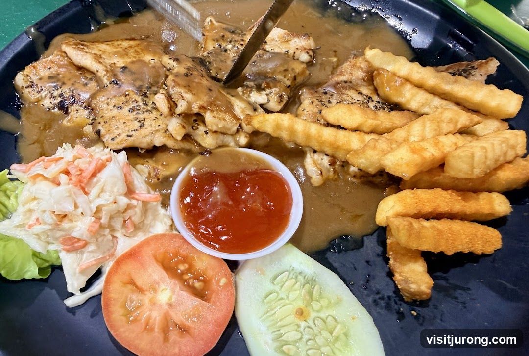 Chicken Steak with Fries and Coleslaw
