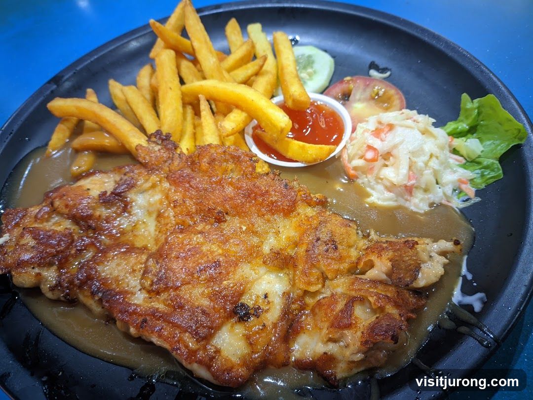 Chicken Chop with Fries and Coleslaw