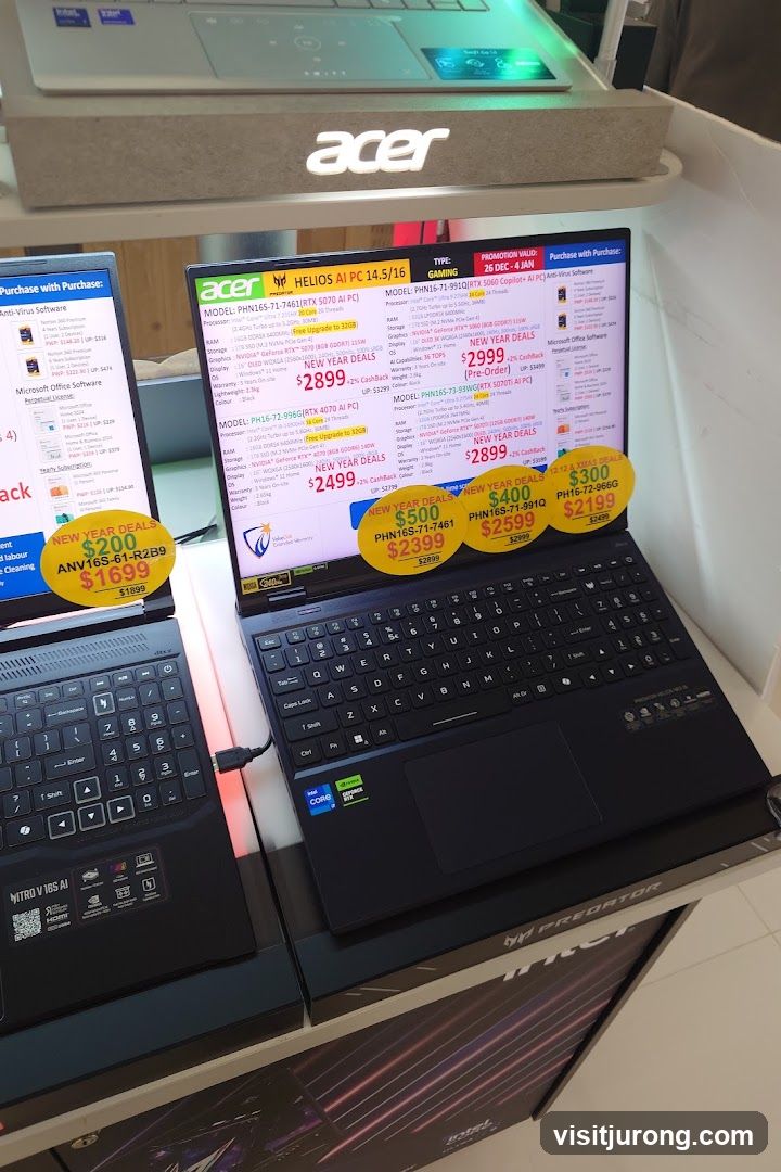 Acer Laptops on Display