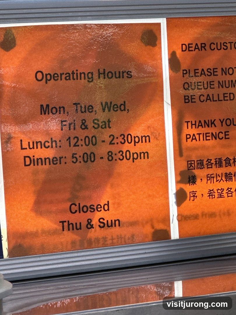 Operating Hours Sign