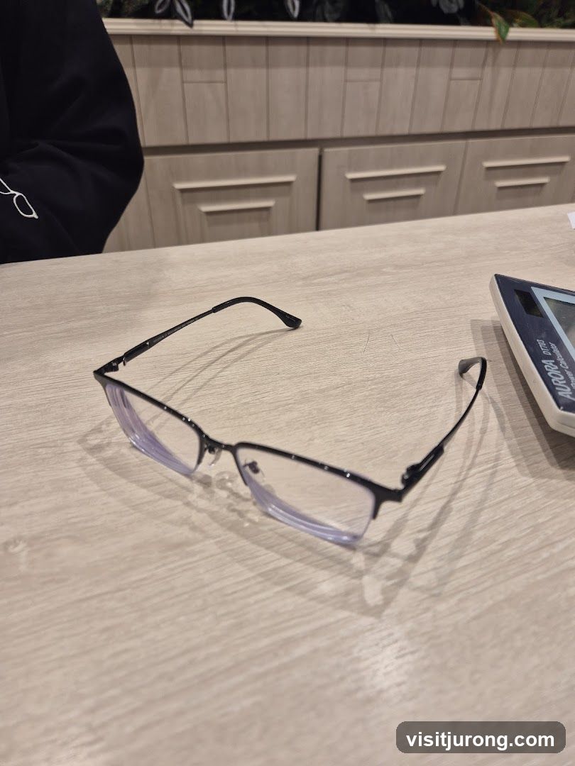 Eyeglasses on a table
