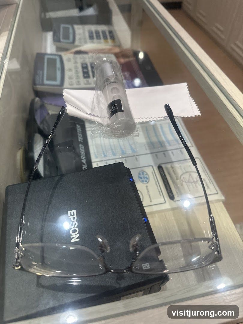 Eyeglasses and Cleaning Supplies