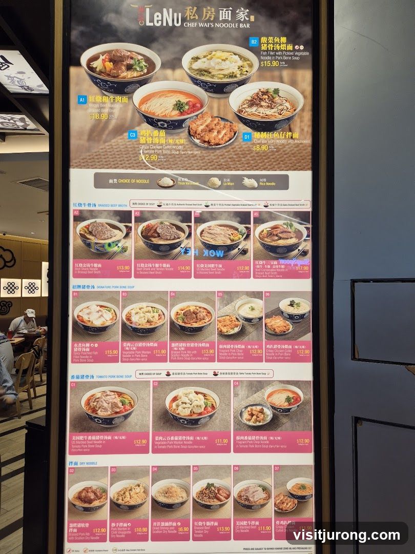 LeNu Chef Wai's Noodle Bar Menu