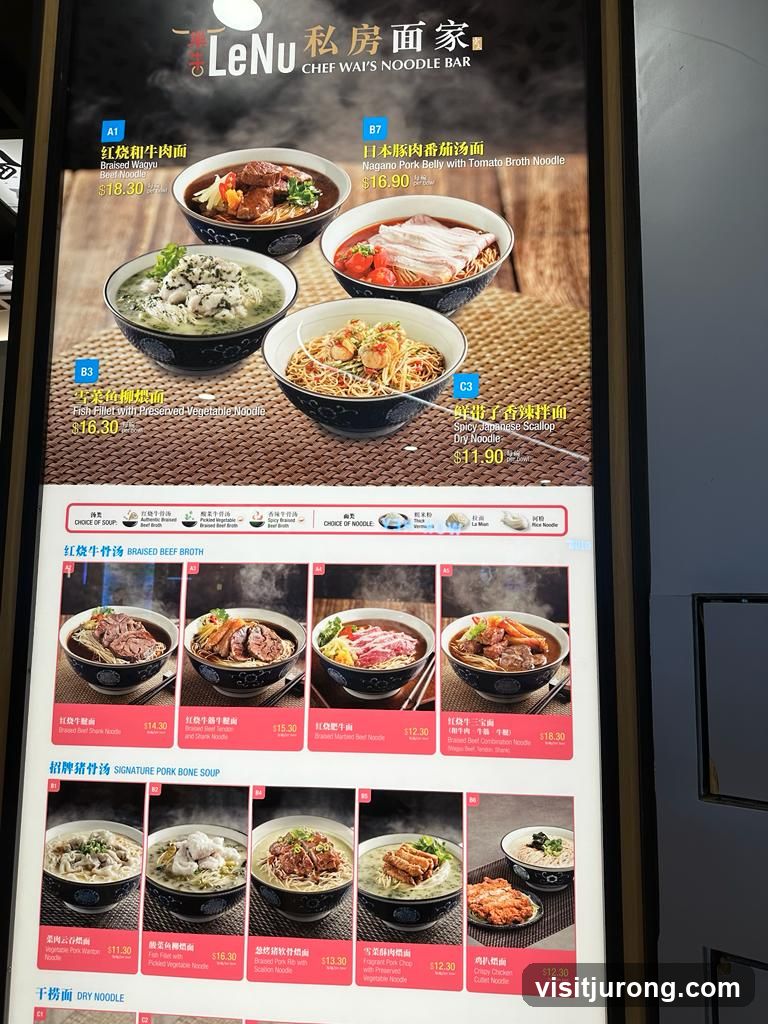 LeNu Chef Wai's Noodle Bar Menu