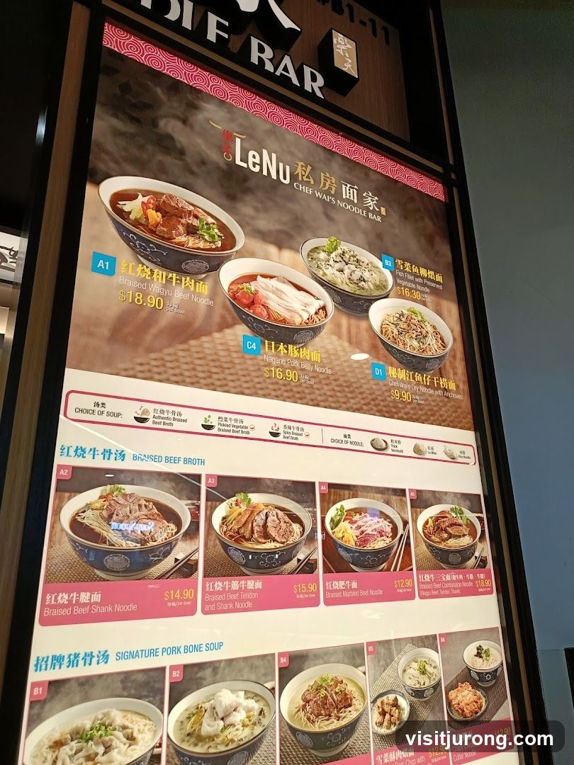 LeNu Chef Wai's Noodle Bar Menu