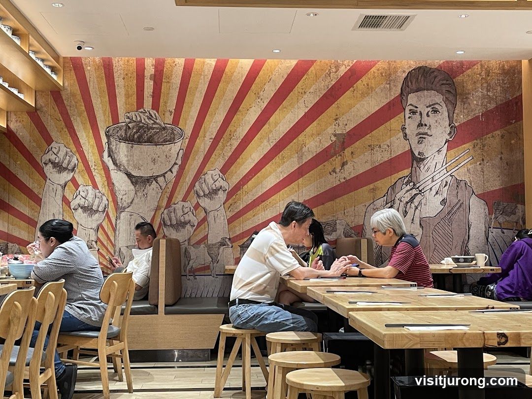 Restaurant Interior with Mural