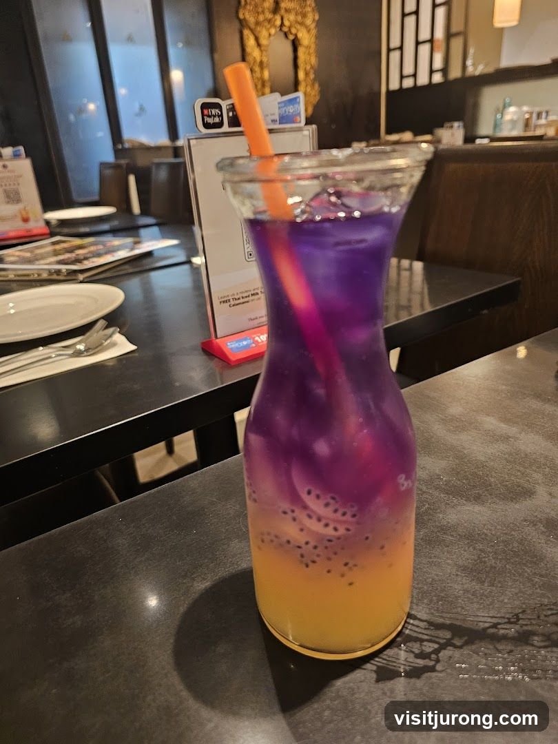 Purple and Orange Drink with Seeds