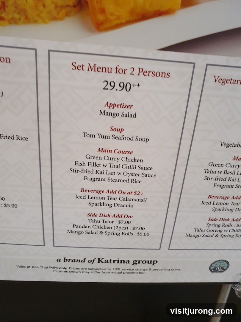 Set Menu for 2 Persons