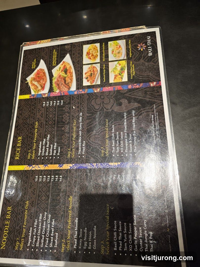 BALI THAI Menu