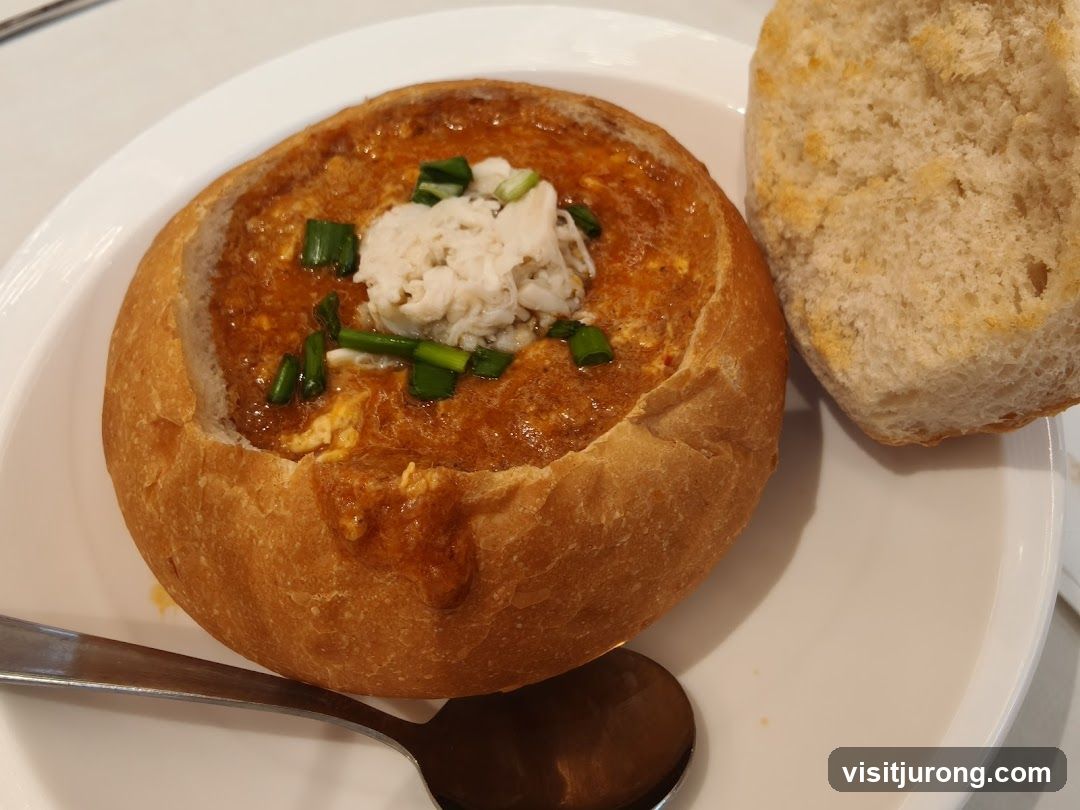 Crab Bisque in a Bread Bowl