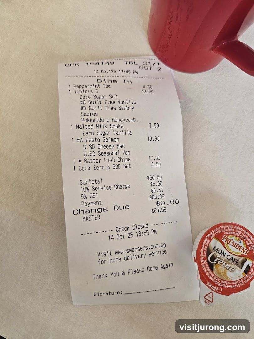 Receipt and Coffee Creamer