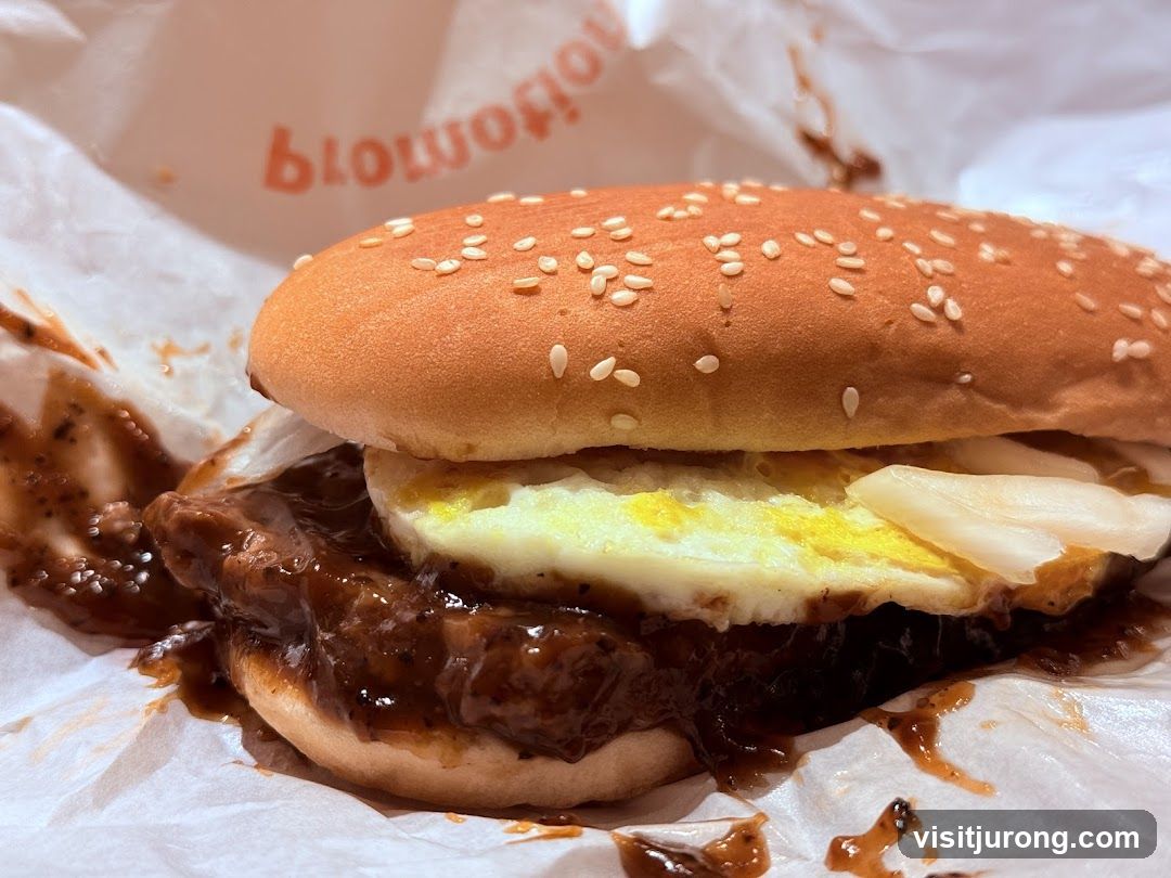 Burger with Egg and Sauce