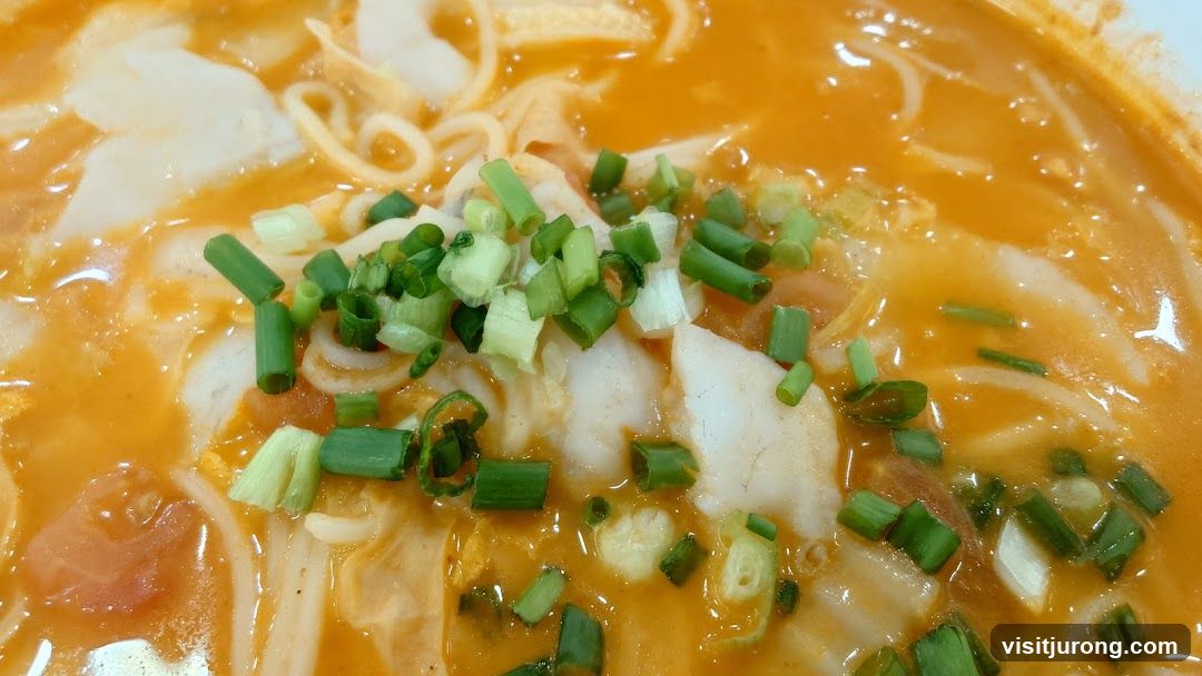 Noodle Soup with Fish Slices and Scallions
