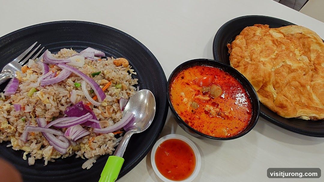 Fried Rice with Tom Yum Soup and Omelette