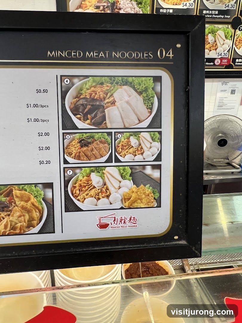 Minced Meat Noodles Menu