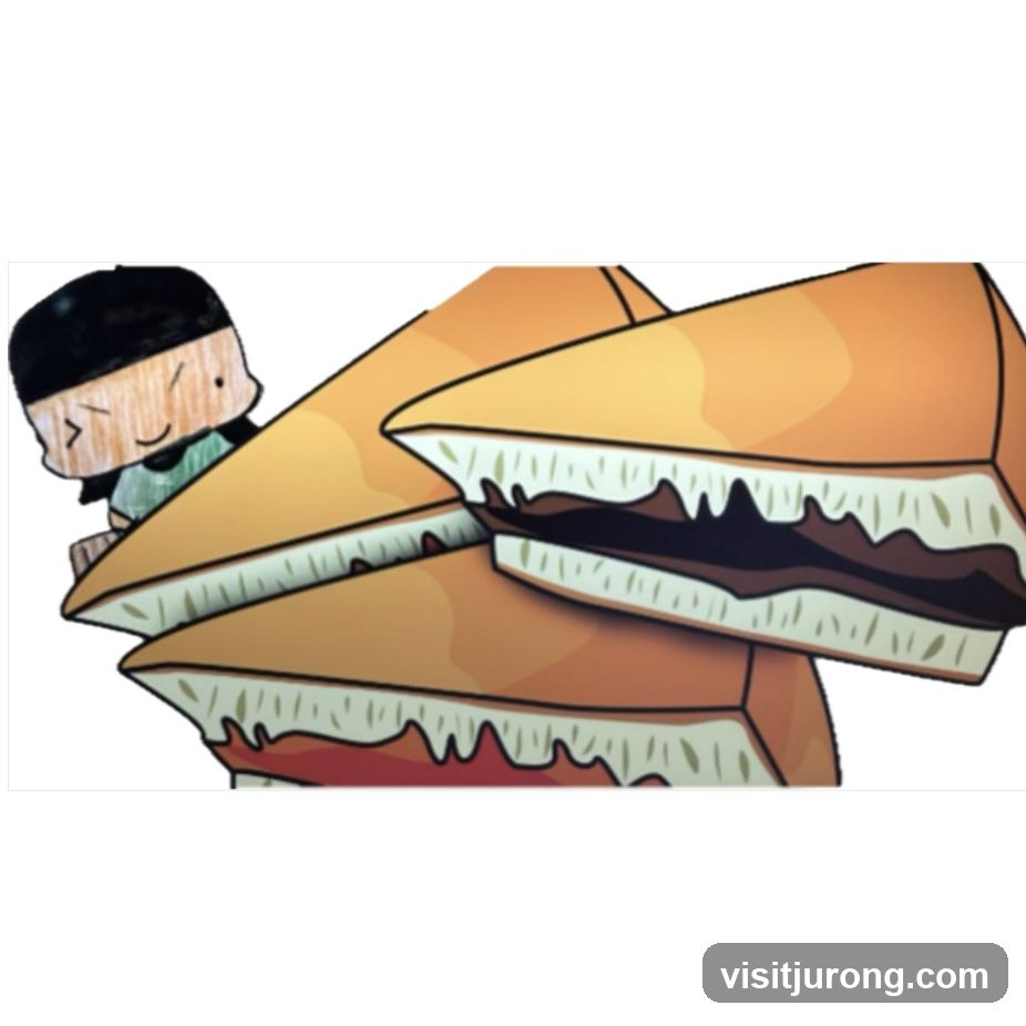 Cartoon of a character with pancakes