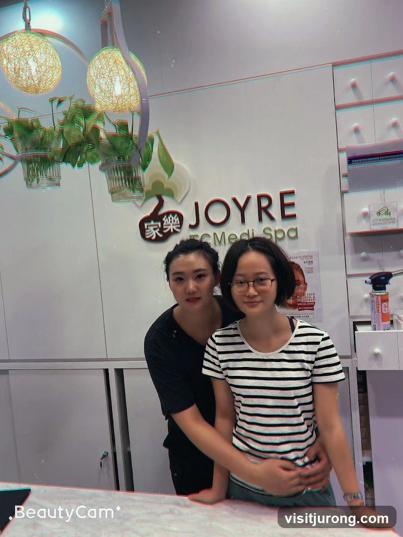 Two Women Posing in a Spa